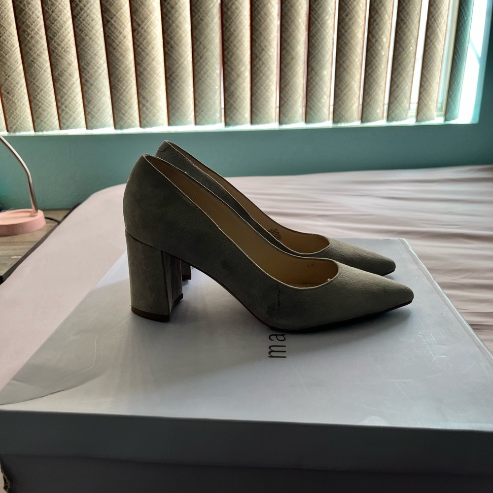 Gray Block Heels